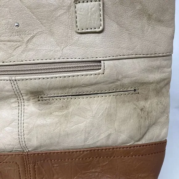 Stone Mountain Womens Leather Brown & Tan Handbag Purse - Picture 9 of 10